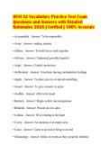 HESI A2 Vocabulary Practice Test Exam Questions and Answers with Detailed Rationales 2026 &vert; Verified &vert; 100&percnt; AccurateHESI A2 Vocabulary Practice Test Exam Questions and Answers with Detailed Rationales 2026 &vert; Verified &vert; 100&percnt; Accurate