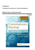 TESTBANK  Contemporary Nursing&colon; Issues&comma; Trends&comma; and Management  Barbara Cherry&comma; & Susan R&period; Jacob  9th Edition