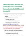 Massachusetts Paralegal Certification Exam  Questions And Correct Answers &lpar;Verified  Answers&rpar; Plus Rationales 2026 Q&A &vert; Instant  Download Pdf