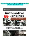 Solution Manual for Automotive Engines Diagnosis&comma; Repair&comma; and Rebuilding 9th Edition by Gilles & LeVan &vert; Complete Solutions for All Chapters