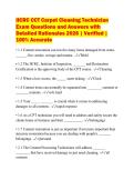 IICRC CCT Carpet Cleaning Technician Exam Questions and Answers with Detailed Rationales 2026 &vert; Verified &vert; 100&percnt; Accurate