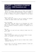 CIA PART 1 - Foundation of Internal Auditing &ndash; 2026 Questions and Answers