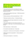 HESI Nutrition Exam Questions and Answers with Complete Rationales &vert; Verified &vert; A&plus; Guide