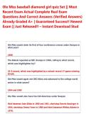 Ole Miss baseball diamond girl quiz Set &vert;&vert; Most  Recent Exam Actual Complete Real Exam  Questions And Correct Answers &lpar;Verified Answers&rpar;  Already Graded A&plus; &vert; Guaranteed Success&excl;&excl; Newest  Exam &vert;&vert; Just Released&excl;&excl; &ndash; Instant Download Stud 