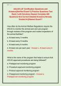 AALAS LAT Certification Questions and  Answers&vert;&vert;Verified Exam&excl;&excl;&excl;&vert;&vert; Practice Questions Test  Bank 2 with Solutions Newest Complete 400  Questions And Correct Detailed Answers&vert; Already  Graded A&plus;&vert;&vert;Newest Exam&excl;&excl;&excl; 