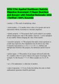 WGU C784 Applied Healthcare Statistics Objective Assessment &num;1 Exam Questions and Answers with Detailed Rationales 2026 &vert; Verified &vert; 100&percnt; Accurate