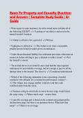 Exam Fx-Property and Casualty Questions and Answers &vert; Complete Study Guide &vert; A&plus; Guide