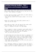 Certified Internal Auditor - Part 1 Questions and Answers Updated 2026