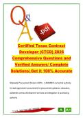 CTCD 2026 Certification Exam &ndash; 220 Questions & Answers on Procurement Methods&comma; Contracts&comma; Compliance & SPD