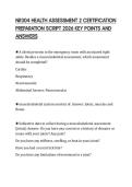 NR304 HEALTH ASSESSMENT 2 CERTIFICATION PREPARATION SCRIPT 2026 KEY POINTS AND ANSWERS