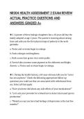 NR304 HEALTH ASSESSMENT 2 EXAM REVIEW ACTUAL PRACTICE QUESTIONS AND ANSWERS GRADED A&plus;