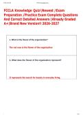 FCCLA Knowledge QuizNewest &sol;Exam  Preparation &sol;Practice Exam Complete Questions  And Correct Detailed Answers &vert;Already Graded  A&plus;&vert;Brand New Version&excl;&excl; 2026-2027 