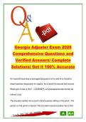 Georgia Adjuster Exam 2026 &ndash; 350 Questions & Answers on Insurance Principles&comma; Liability&comma; Policies & Claims Handling
