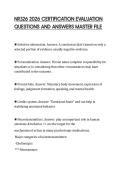 NR326 2026 CERTIFICATION EVALUATION  QUESTIONS AND ANSWERS MASTER FILE