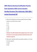 ABYC Marine Electrical Certification Practice  Exam Questions With Correct Answers  &lpar;Verified Answers&rpar; Plus Rationales 2026 Q&A &vert;  Instant Download Pdf
