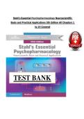 Stahl's Essential Psychopharmacology Neuroscientific  Basis and Practical Applications 5th Edition All Chapters 1  to 14 Covered