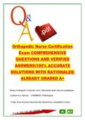 Orthopedic Nurse Certification Exam 2026 &ndash; 450 Questions & Answers with Rationales on Fractures&comma; Musculoskeletal Disorders&comma; Trauma & Postoperative Care