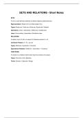 Sets and relation