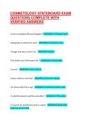 COSMETOLOGY STATEBOARD EXAM QUESTIONS COMPLETE WITH VERIFIED ANSWERS