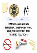 HRM2605 Assignment 2 Semester 1 2026 - DUE 9 April 2026&semi; 100&percnt; CORRECT AND TRUSTED SOLUTIONS