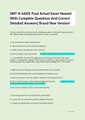 EMT-B AAOS Final Actual Exam Newest  With Complete Questions And Correct  Detailed Answers&vert; Brand New Version&excl; 