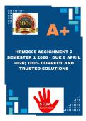 HRM2605 Assignment 2 Semester 1 2026 - DUE 9 April 2026&semi; 100&percnt; CORRECT AND TRUSTED SOLUTIONS