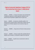 Virginia Commercial Applicator Category 3B Turf  Pest Control Key Terms Exam &vert;&vert; 2026 &lpar;Actual  Exam&rpar;