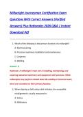Millwright Journeyman Certification Exam  Questions With Correct Answers &lpar;Verified  Answers&rpar; Plus Rationales 2026 Q&A &vert; Instant  Download Pdf 