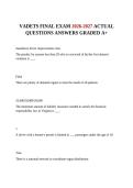 VADETS FINAL EXAM 2026-2027 ACTUAL QUESTIONS ANSWERS GRADED A&plus;
