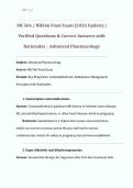 NR566 &sol; NR 566 Final Exam 2026&sol;2027 Update &vert; Advanced Pharmacology &vert; Chamberlain University &vert; Verified Questions & Correct Answers with Detailed Rationales &vert; Grade A  &vert; APRN Pharmacology & Board Prep PDF