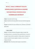 NR442 &sol; NR 442 Exam 2 2026&sol;2027 Update &vert; Community Health Nursing &vert; Chamberlain University &vert; Questions & Answers with Detailed Rationales &vert; Grade A &vert; Public Health Nursing & NCLEX-RN&reg; Prep PDF