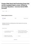 Oregon State Board Nail Technology Exam fully solved & updated &lpar;latest version verified for accuracy&rpar; &lpar;Questions &plus; Answers&rpar; Solved 100&percnt; Correct&excl;&excl;