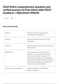 CEAP EXAM comprehensive questions and verified answers ACTUAL EXAM 2026 TEST&excl;&excl; Graded A&plus; &vert; 2026 EXAM UPDATE