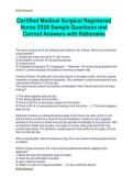 Certified Medical Surgical Registered  Nurse 2026 Sample Questions and  Correct Answers with Rationales 