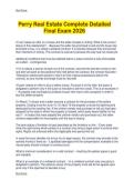 Perry Real Estate Complete Detailed  Final Exam 2026