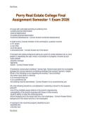 Perry Real Estate College Final  Assignment Semester 1 Exam 2026