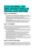 2026&sol;2027 Elite Complete Test Bank for Becker's World of the Cell&comma; 10th Edition &vert; Full Q&A & Clinical Synthesis