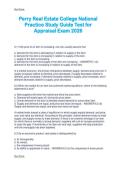 Perry Real Estate College National  Practice Study Guide Test for  Appraisal Exam 2026 