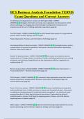 BCS Business Analysis Foundation TERMS  Exam Questions and Correct Answers