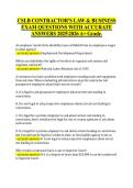 CSLB CONTRACTOR'S LAW & BUSINESS  EXAM QUESTIONS WITH ACCURATE  ANSWERS 20252026 A&plus; Grade&period; 