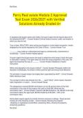 Perry Real estate Module 2 Approved  Test Exam 2026&sol;2027 with Verified  Solutions Already Graded A&plus;