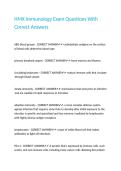 HMX Immunology Exam Questions With Correct Answers