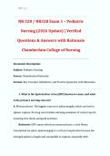 NR328 &sol; NR 328 Exam 1 2026&sol;2027 Update &vert; Pediatric Nursing &vert; Chamberlain University &vert; Verified Questions & Answers with Detailed Rationales &vert; Grade A &vert; Child Health Nursing & NCLEX-RN&reg; Prep PDF