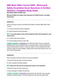 MSF Basic Rider Course 2026 &ndash; Motorcycle Safety Foundation Exam Questions & Verified Answers &vert; Complete Study Guide
