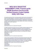WGU D514 OBJECTIVE  ASSESSMENT FINAL Practice guide  EXAM Questions and Accurate  Verified Answers &lpar;Latest Update  2026&rpar; 100&percnt; Pass 