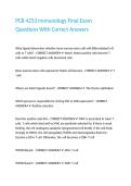 PCB 4233 Immunology Final Exam Questions With Correct Answers 