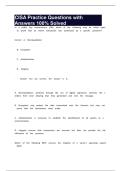 CISA Practice Questions with Answers 100&percnt; Solved