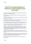 WGU D514 Analytical Methods of  Healthcare Leaders Detailed Guide  Exam 2026