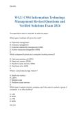 WGU C954 Information Technology  Management Revised Questions and  Verified Solutions Exam 2026