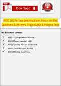 BIOD 102 Portage Learning Exam Prep &ndash; Verified Questions & Answers&comma; Study Guide & Practice Tests